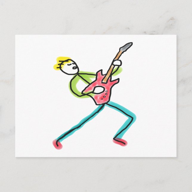 Carte Postale Guitar Stickman (Devant)