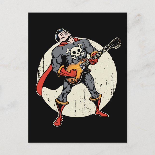 Carte Postale Guitar Superhero (Devant)