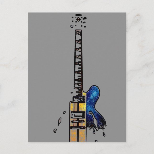Carte Postale Guitare 4 pccna (Devant)