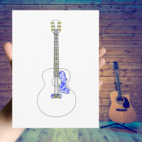 Guitare acoustique Dessin simple Musique Cool