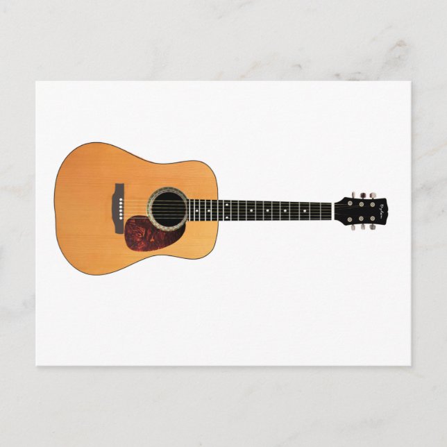 Carte Postale Guitare acoustique horizontale (Devant)