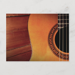 Carte Postale Guitare acoustique instrument de musique en bois