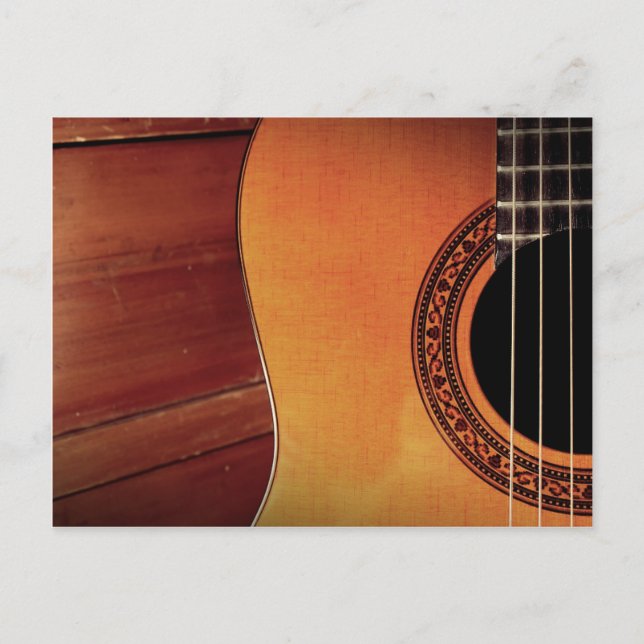 Carte Postale Guitare acoustique instrument de musique en bois (Devant)