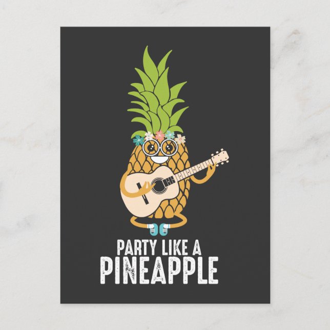Carte Postale Guitare ananas Aloha Hawaii Fruit de vacances (Devant)
