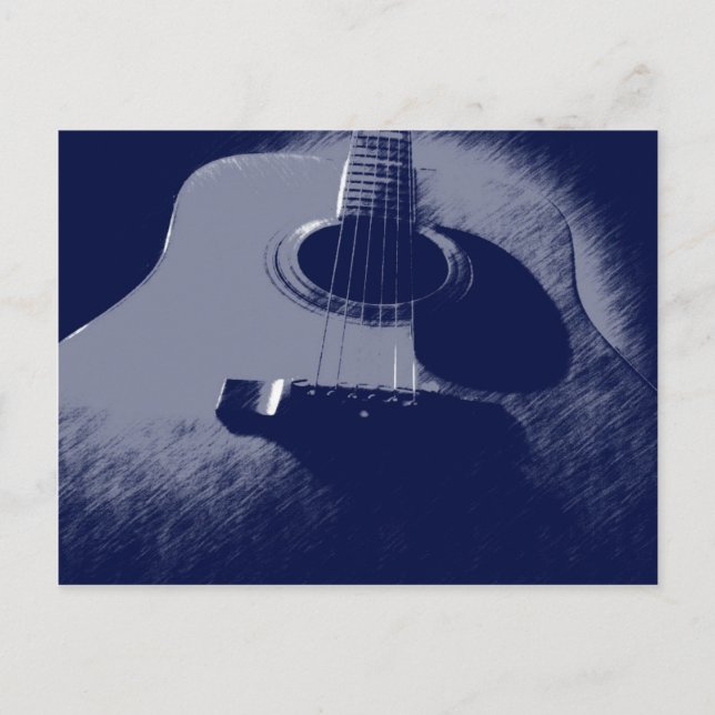 Carte Postale Guitare bleue (Devant)