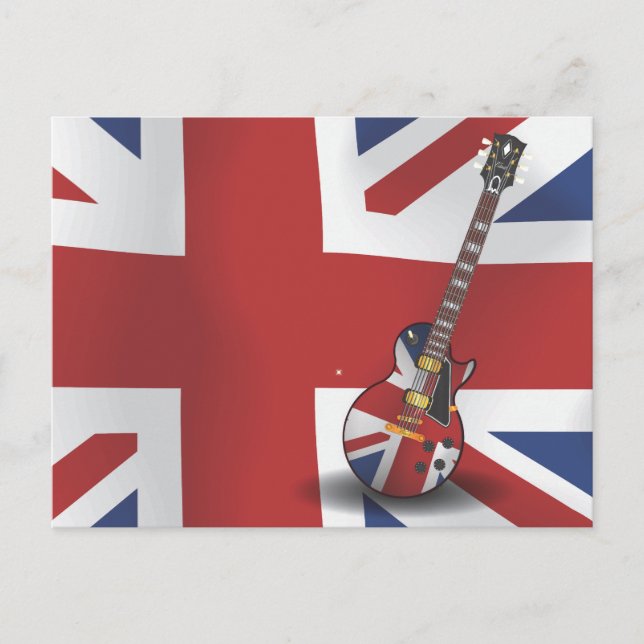 Carte Postale Guitare britannique d'invasion (Devant)