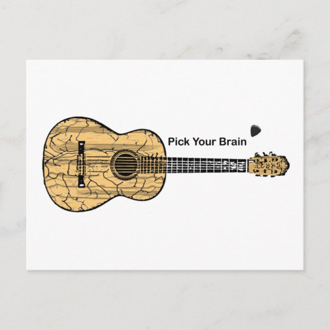 Carte Postale Guitare : Choisissez votre cerveau (Devant)