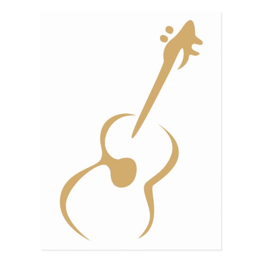 Carte Postale Guitare Classique Dans Le Style Chic De Dessin Zazzle Fr