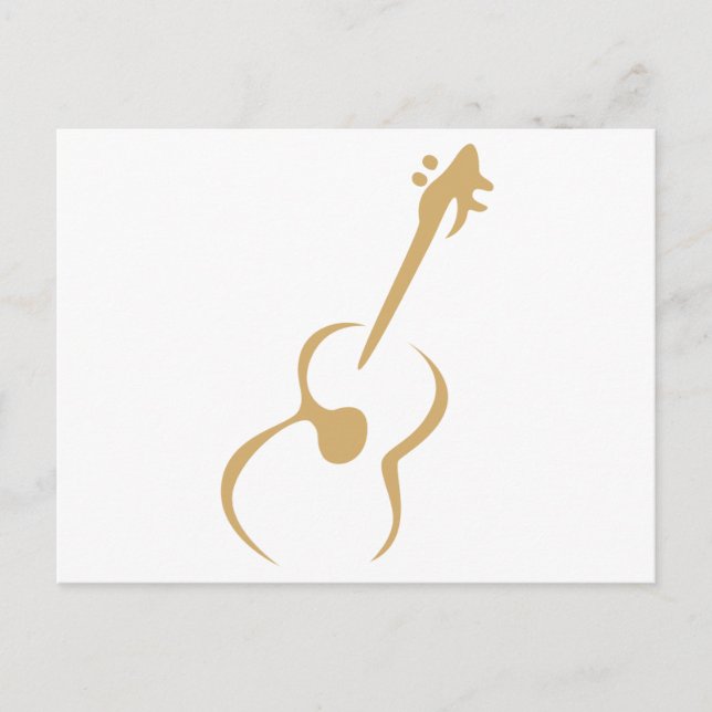 Carte Postale Guitare classique en style dessin de souhaits (Devant)