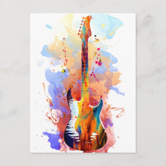 Carte Postale Guitare colorée