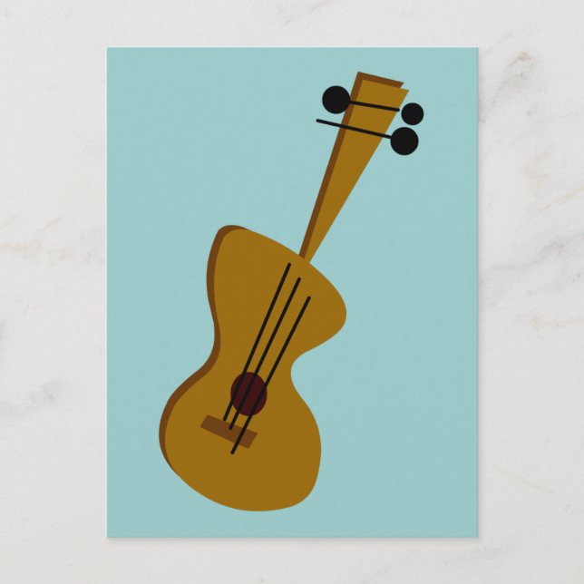 Carte Postale Guitare des Cinquante rétro (Devant)