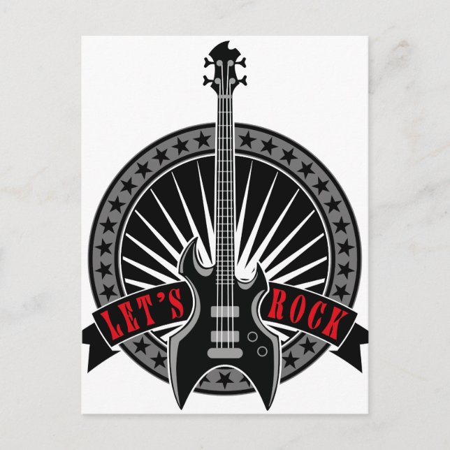 Carte Postale guitare e-bass rock (Devant)