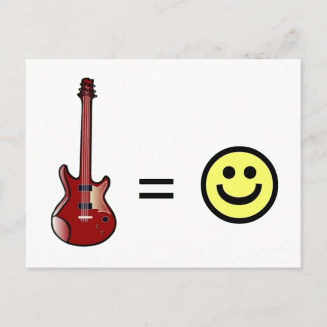 Carte Postale Guitare égale bonheur (Devant)