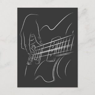 Carte Postale Guitare électrique Jazz Music Amour Musicien