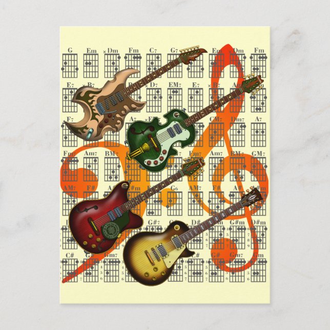 Carte Postale Guitare et accords 07 (Devant)