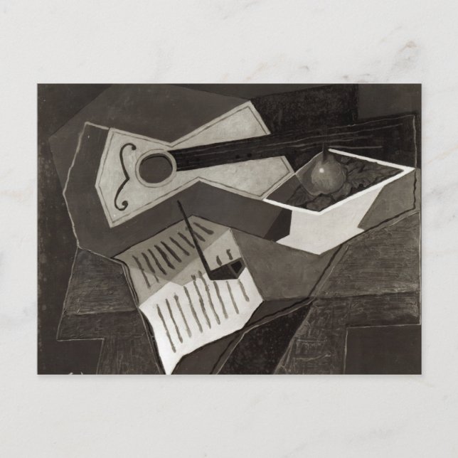 Carte Postale Guitare et compotier, 1926 (Devant)