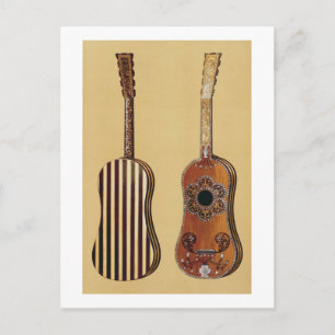 Carte Postale Guitare incrustée de nacre, de 'Musical