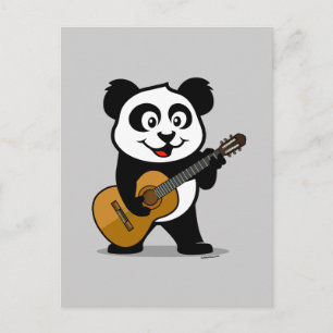 Carte Postale Guitare Panda