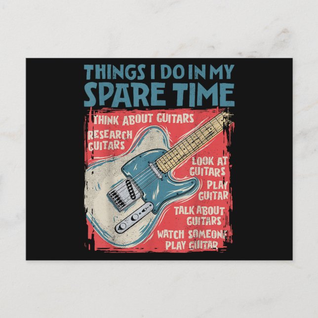 Carte Postale Guitare Que Je Fais Dans Mon Temps De Rechange Drô (Devant)