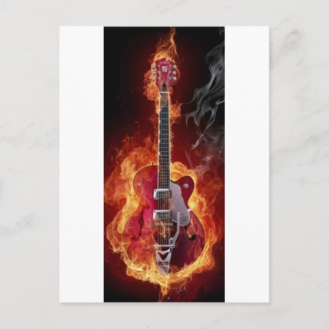 Carte Postale Guitare rock and roll (Devant)