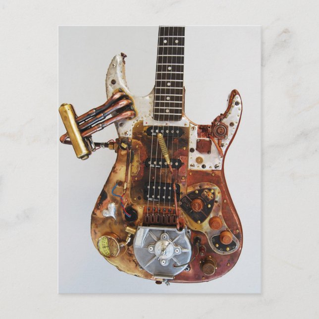 Carte Postale Guitare Steampunk (Devant)