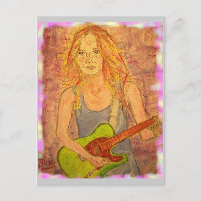 Carte Postale Guitare Twang Girl (Devant)