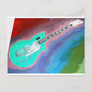 Carte Postale Guitare verte