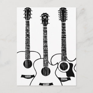 Carte Postale Guitares acoustiques simples