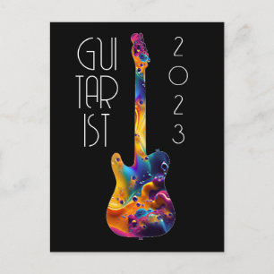 CARTE POSTALE GUITARISTE 2023 CADEAU DE BANDE DE GUITARISTE COLO