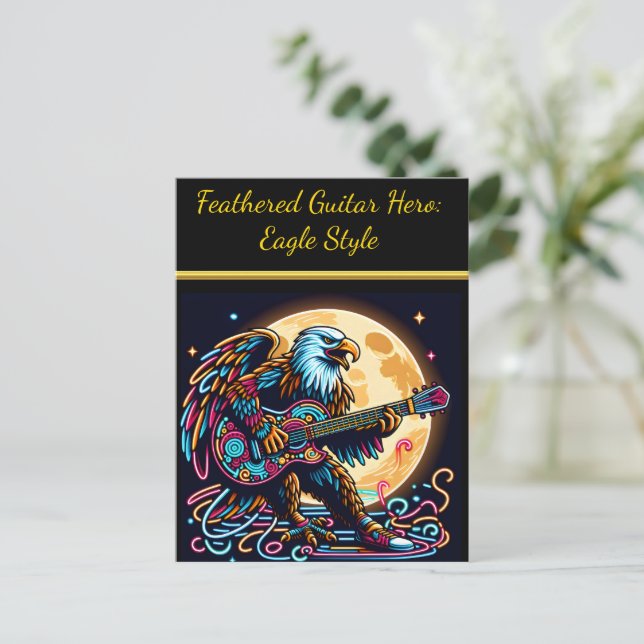 Carte Postale Guitariste Aigle Sous Clair De Lune (Debout devant)