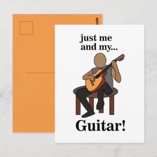 Carte Postale Guitariste Jouant de la Guitare 