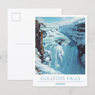 Carte Postale Gullfoss Falls Islande Travel