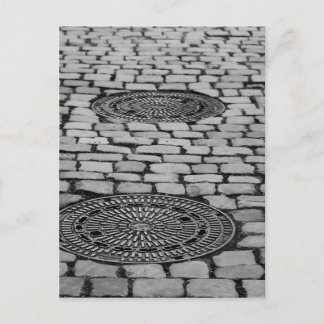 Carte Postale Gullideckel Manhole Paving Stations Cobbled Road