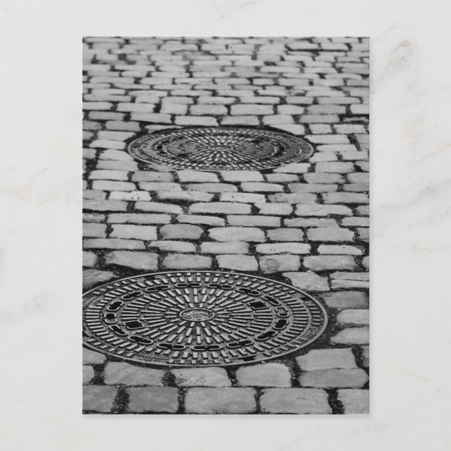 Carte Postale Gullideckel Manhole Paving Stations Cobbled Road (Devant)