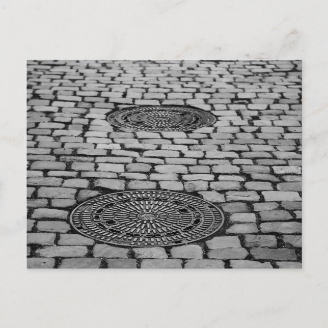 Carte Postale Gullideckel Manhole Paving Stations Cobbled Road (Devant)