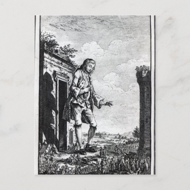 Carte Postale Gulliver parmi les Lilliputiens (Devant)