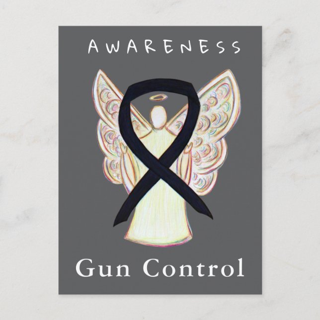 Carte Postale Gun Control Awareness Black Ribbon Custom Cards (Devant)