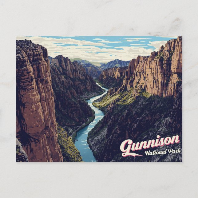 Carte Postale Gunnison Black Canyon River Art (Devant)