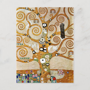 Carte Postale Gustav Klimt Arbre doré de la vie avec un oiseau