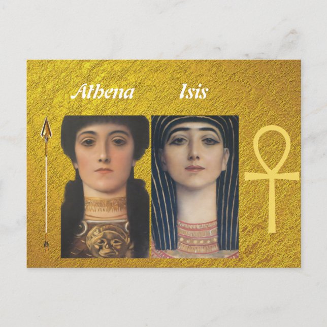Carte Postale Gustav Klimt-Athena & Aegis | déesse rétro (Devant)