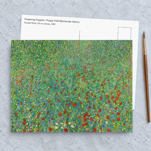 Carte Postale Gustav Klimt - Champ de coquelicots (Créateur téléchargé)