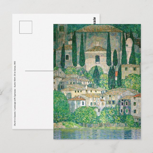 Carte Postale Gustav Klimt - Église à Cassone (Devant / Derrière)