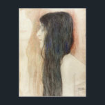 Carte Postale Gustav Klimt - Fille aux cheveux longs<br><div class="desc">Ce chef-d'oeuvre de Symbolisme intitulé Girl with Long Hair, avec un croquis pour 'Nude Veritas' est réalisé par le célèbre peintre Gustav Klimt en utilisant du pastel sur papier en 1899. Gustav Klimt était un peintre symboliste autrichien et l'un des membres les plus importants du mouvement de la sécession de...</div>