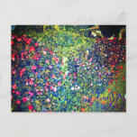 Carte Postale Gustav Klimt Italian Garden<br><div class="desc">Postcard featuring Gustav Klimt's oil painting Italian Garden Landscape (1913). A beautiful garden of colorful flowers rouge,  blanc,  rose,  purple A great gift for fans of Art Nouveau and Austrian art.</div>