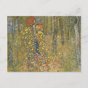 Carte Postale Gustav Klimt - Jardin de ferme avec Crucifix