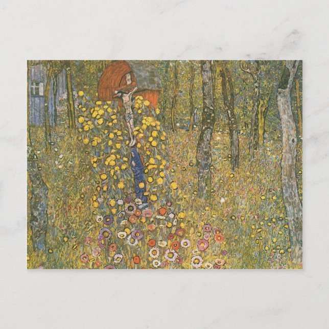 Carte Postale Gustav Klimt - Jardin de ferme avec Crucifix (Devant)