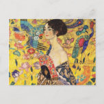 Carte Postale Gustav Klimt Lady With Fan<br><div class="desc">Gustav Klimt Lady With Fan Postcard</div>
