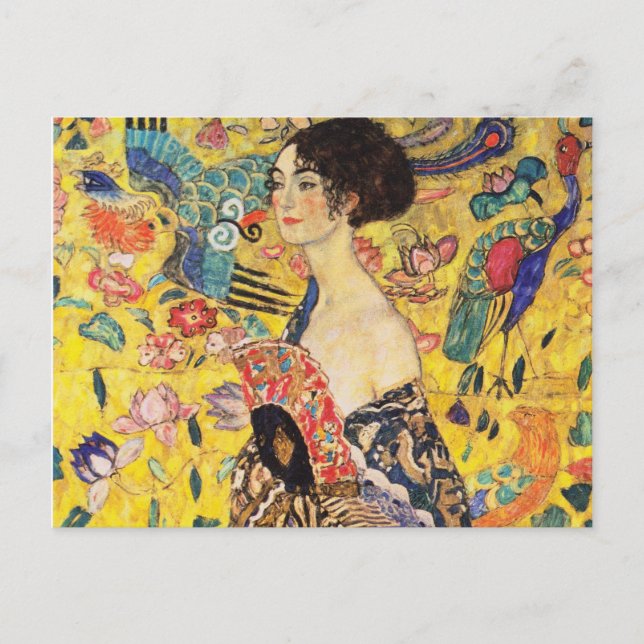 Carte Postale Gustav Klimt Lady With Fan (Devant)