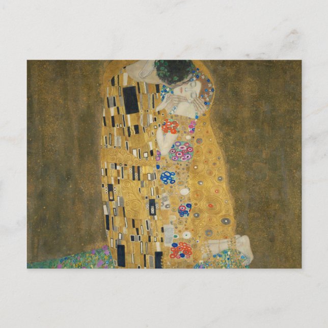 Carte Postale Gustav Klimt - Le baiser (Devant)