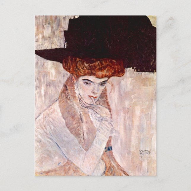 Carte Postale Gustav Klimt ~ Le Casquette noir 1910 (Devant)